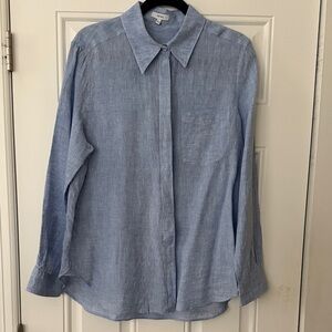 Reiss Sky Blue Button-Up Blouse